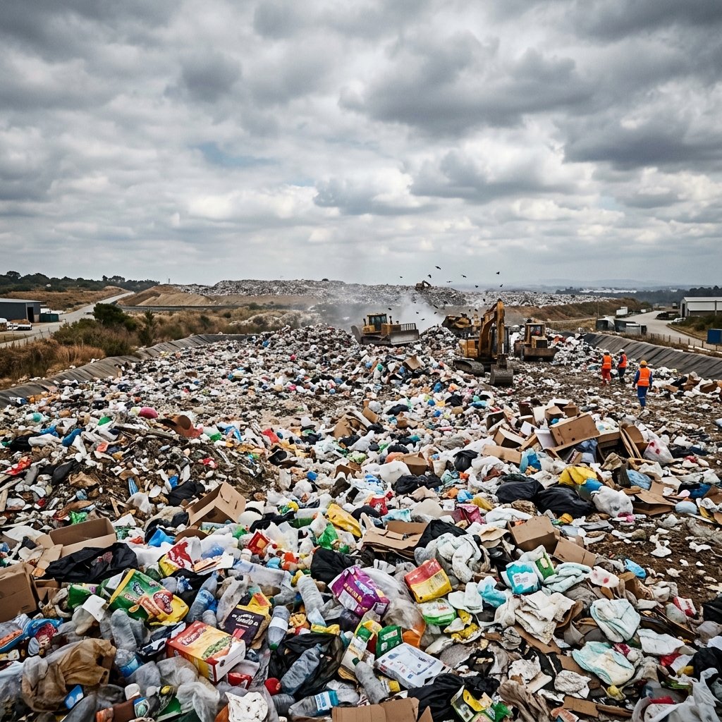Landfill waste from menstrual products